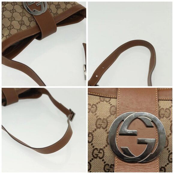 GUCCI GG Canvas Web Sherry Line Shoulder Bag Beige 2058 001 5000 Auth yk19452 - Picture 16 of 16